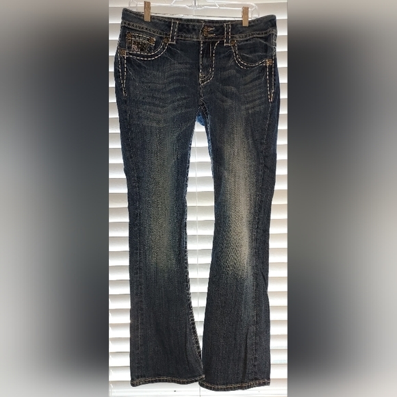Miss Me JE5124EL Easy Boot Bejeweled Back Pocket Jeans Size 30 Pre-owned - Picture 2 of 8